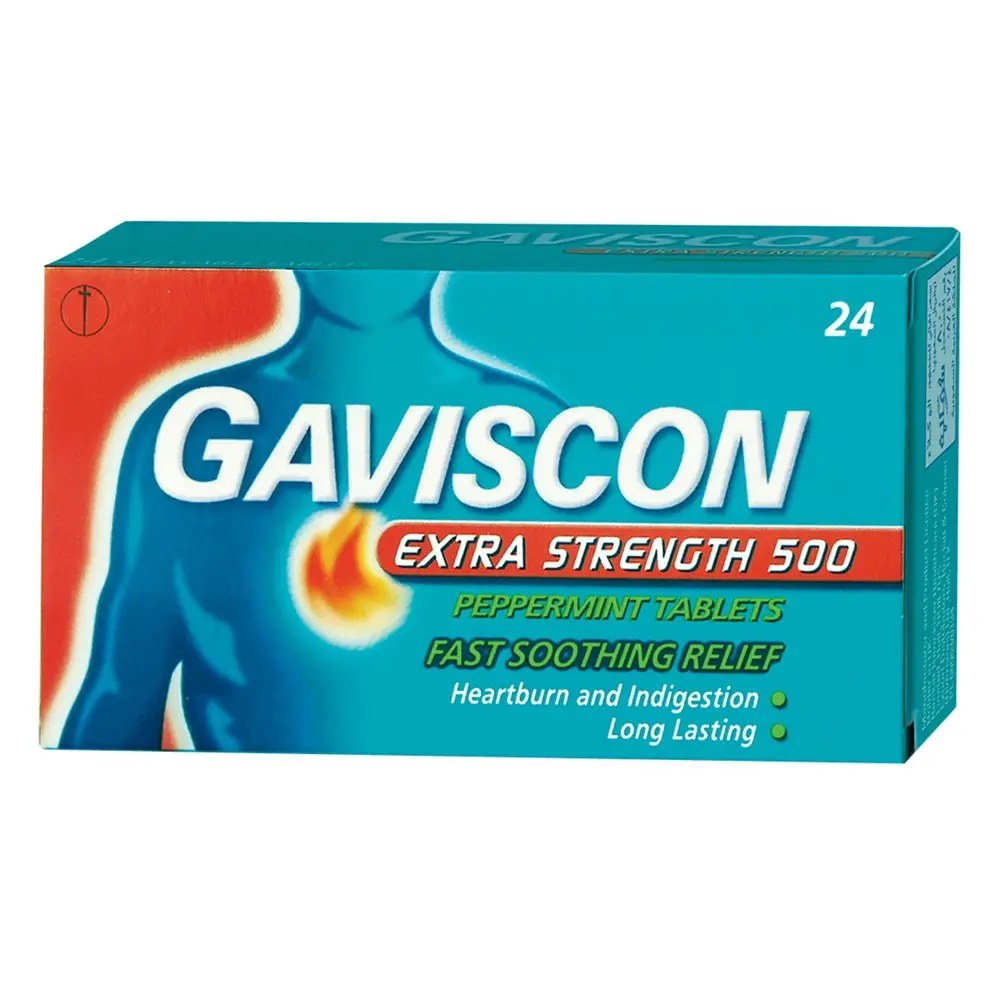 Gaviscon Tab Extra Peppermint 500mg
