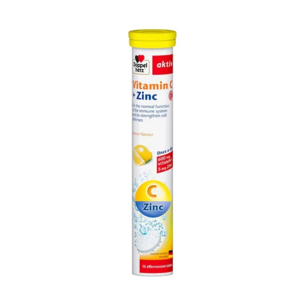 Doppelherz Aktiv Vitamin C + Zn 600mg Eff Tab's 15's Orange-Passion Fruit