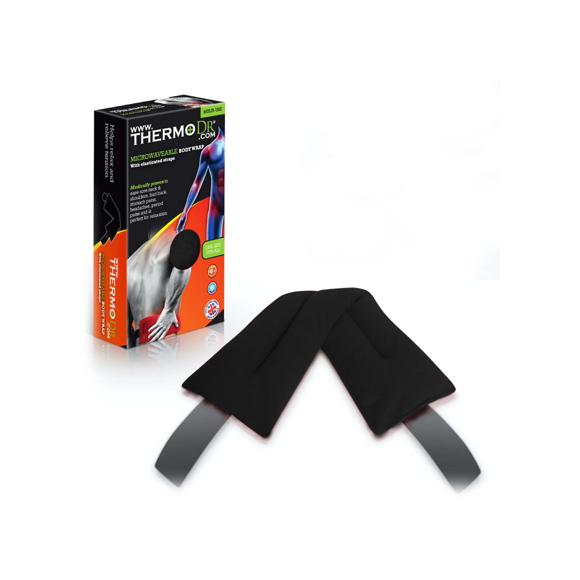 ThermoDR Body Wraps, Black, No Lavender