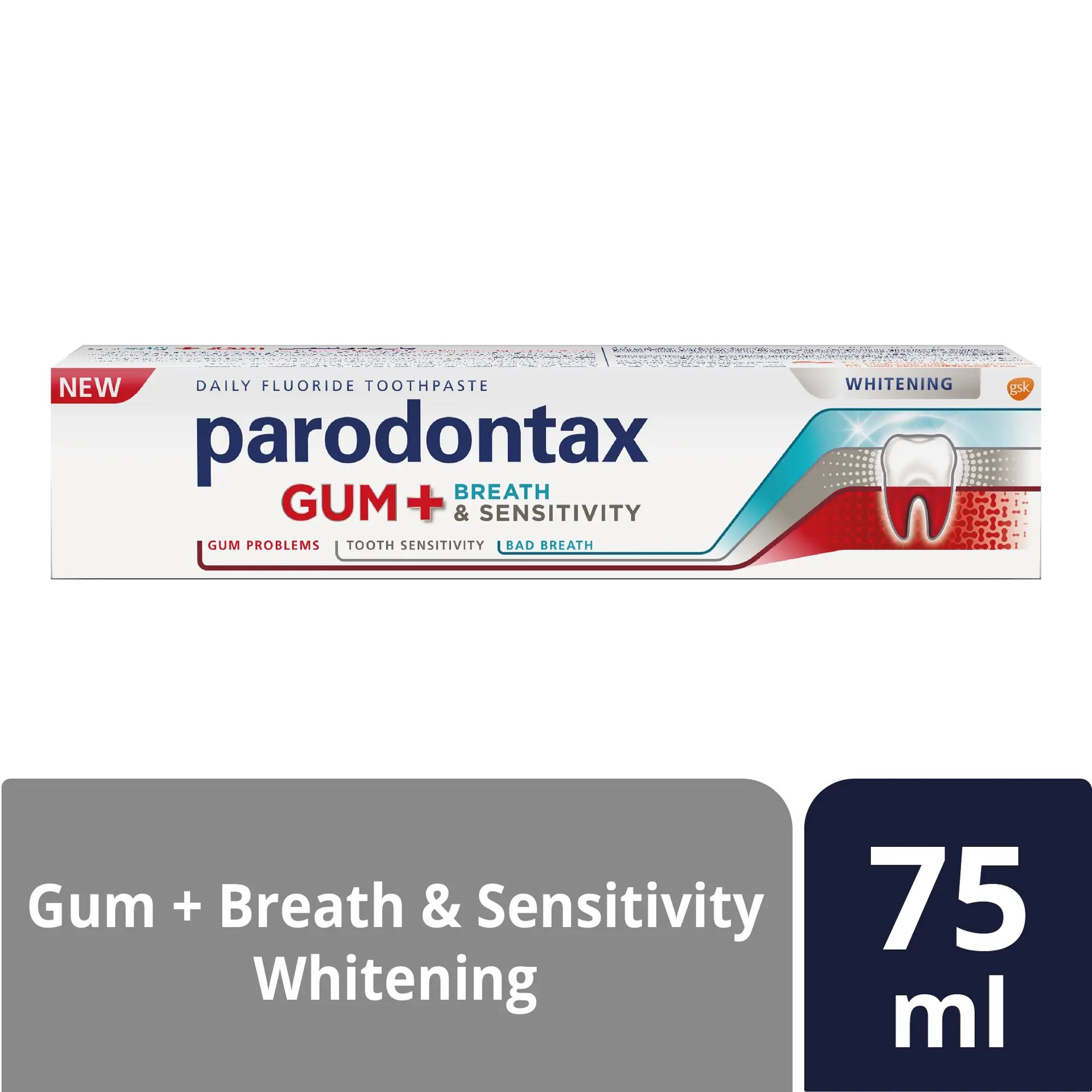 Parodontax Gum Breath & Sensitivity Whitening TP 75 ml
